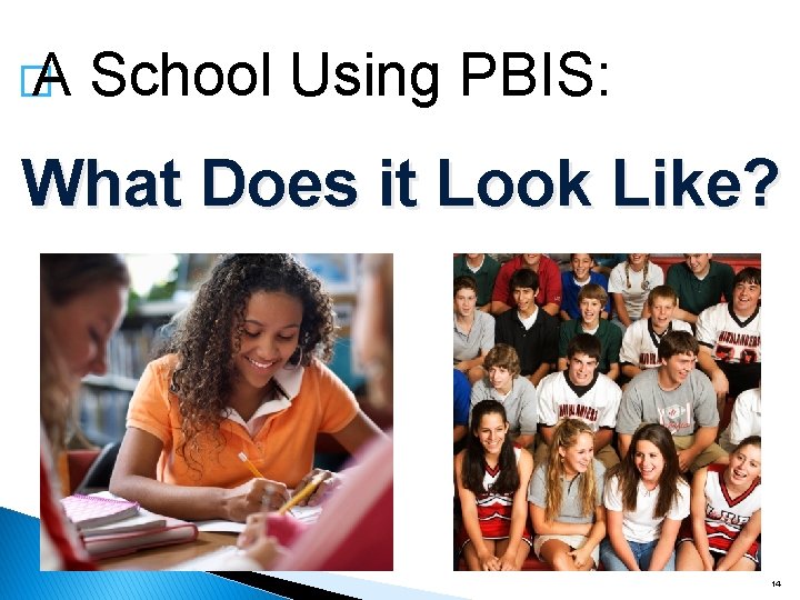� A School Using PBIS: What Does it Look Like? 14 