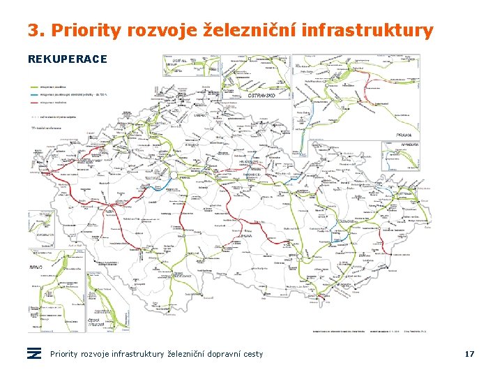 3. Priority rozvoje železniční infrastruktury REKUPERACE Priority rozvoje infrastruktury železniční dopravní cesty 17 