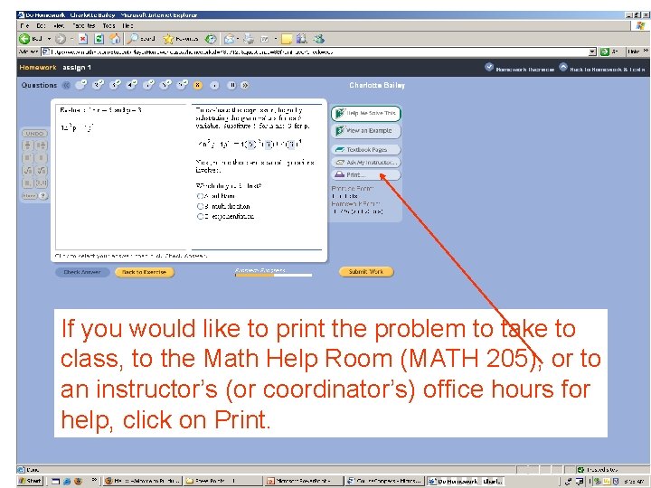 If you would like to print the problem to take to class, to the