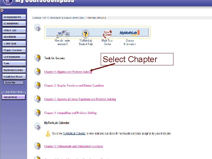 Select Chapter 