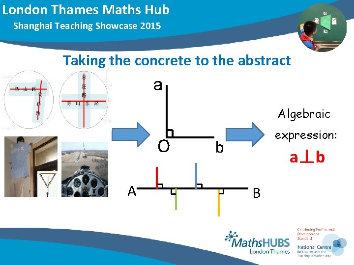 London Thames Maths Hub Shanghai Teaching Showcase 2015 Taking the concrete to the abstract