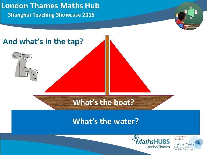 London Thames Maths Hub Shanghai Teaching Showcase 2015 And what’s in the tap? What’s