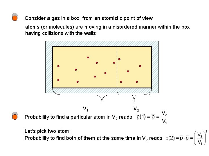 Consider a gas in a box from an atomistic point of view atoms (or