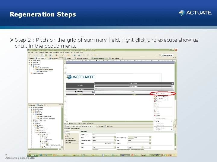 Regeneration Steps Ø Step 2 : Pitch on the grid of summary field, right