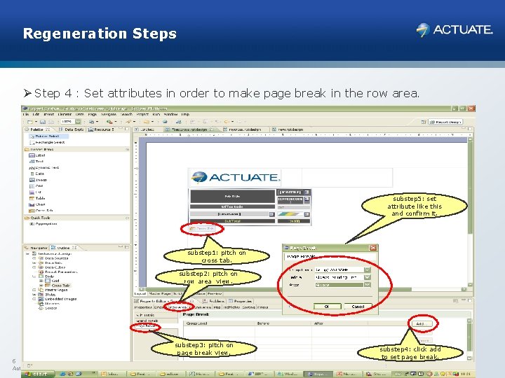 Regeneration Steps Ø Step 4 : Set attributes in order to make page break