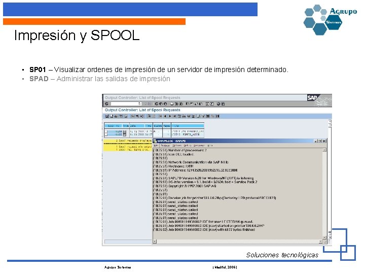Impresión y SPOOL • SP 01 – Visualizar ordenes de impresión de un servidor