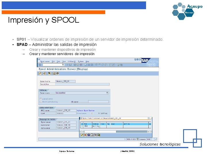 Impresión y SPOOL • SP 01 – Visualizar ordenes de impresión de un servidor