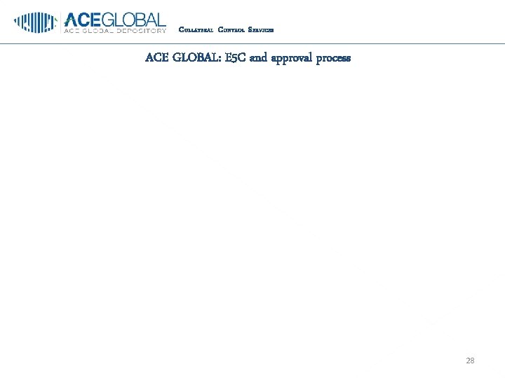 C OLLATERAL C ONTROL S ERVICES ACE GLOBAL: E 5 C and approval process