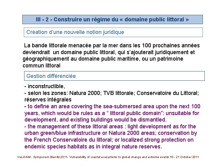 III - 2 - Construire un régime du « domaine public littoral » Création