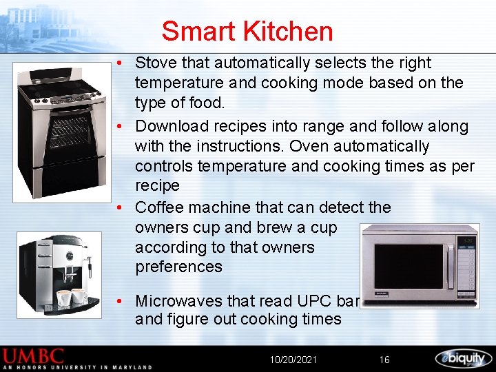 Smart Kitchen • Stove that automatically selects the right temperature and cooking mode based