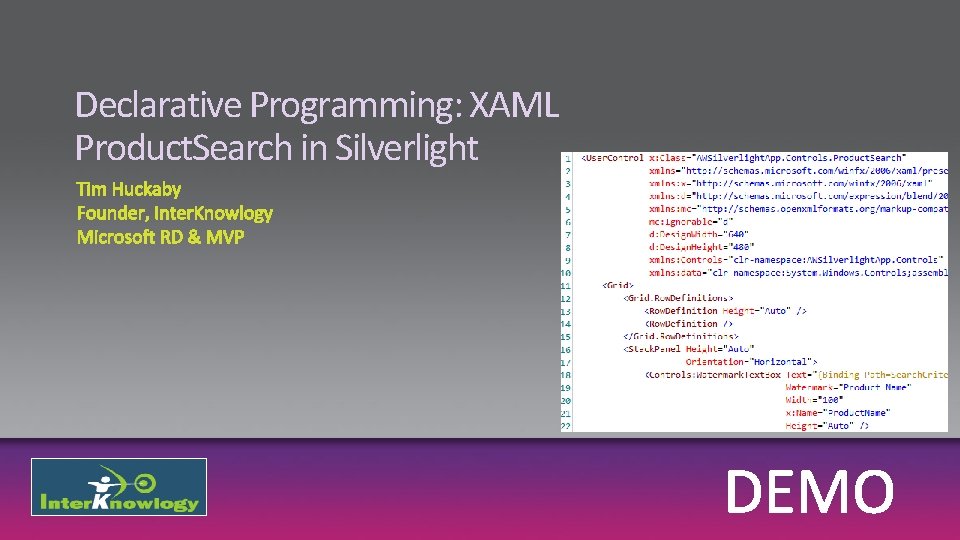 Declarative Programming: XAML Product. Search in Silverlight 