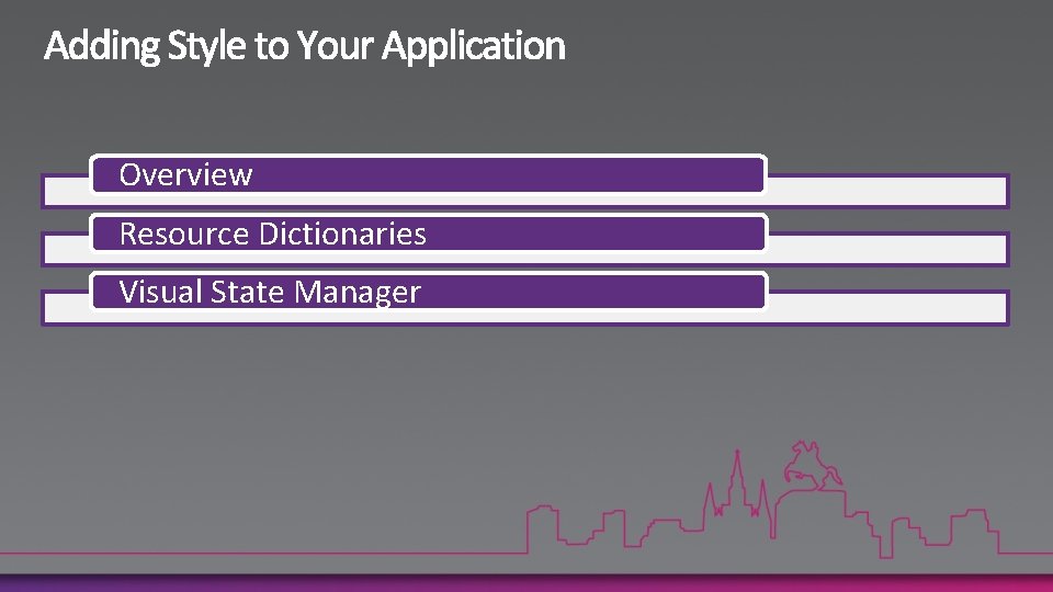 Overview Resource Dictionaries Visual State Manager 