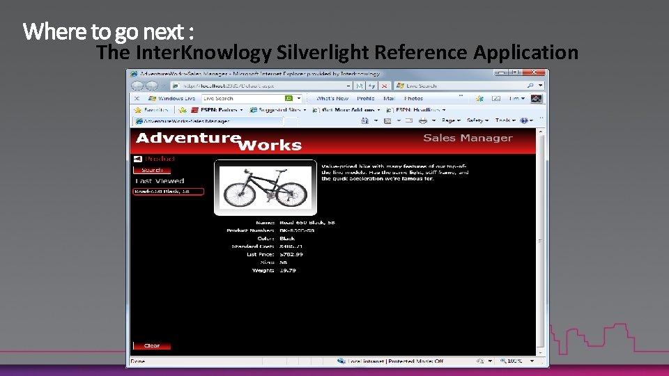 The Inter. Knowlogy Silverlight Reference Application 