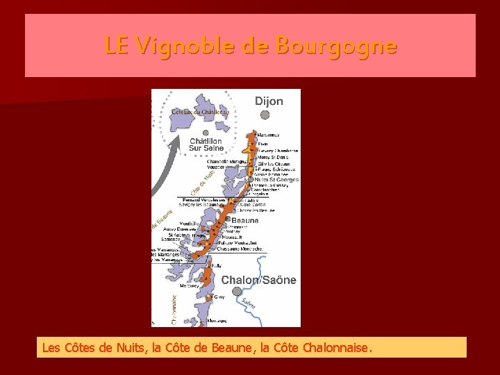 LE Vignoble de Bourgogne Les Côtes de Nuits, la Côte de Beaune, la Côte