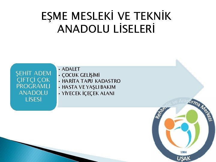 EŞME MESLEKİ VE TEKNİK ANADOLU LİSELERİ ŞEHİT ADEM ÇİFTÇİ ÇOK PROGRAMLI ANADOLU LİSESİ •