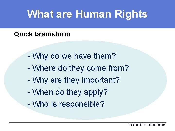 What are Human Rights Quick brainstorm - Why do we have them? - Where
