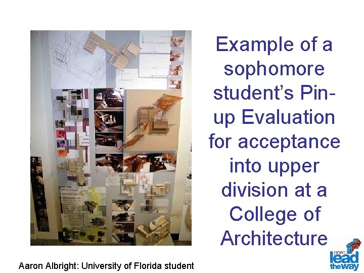 Example of a sophomore student’s Pinup Evaluation for acceptance into upper division at a