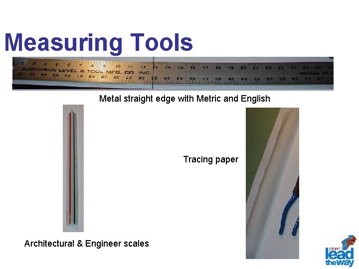 Measuring Tools Metal straight edge with Metric and English Tracing paper Architectural & Engineer