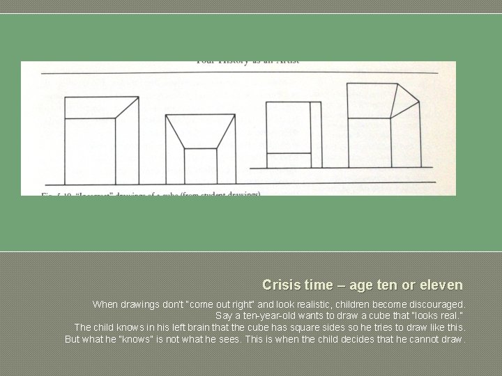 Crisis time – age ten or eleven When drawings don’t “come out right” and