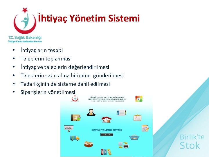 İhtiyaç Yönetim Sistemi • • • İhtiyaçların tespiti Taleplerin toplanması İhtiyaç ve taleplerin değerlendirilmesi