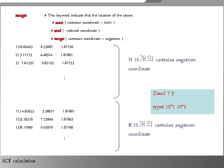 xangst 1)10. 02423 2) 3. 71173 3) 7. 61332 # This keyword indicate that