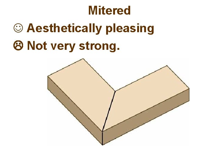 Mitered J Aesthetically pleasing Not very strong. 