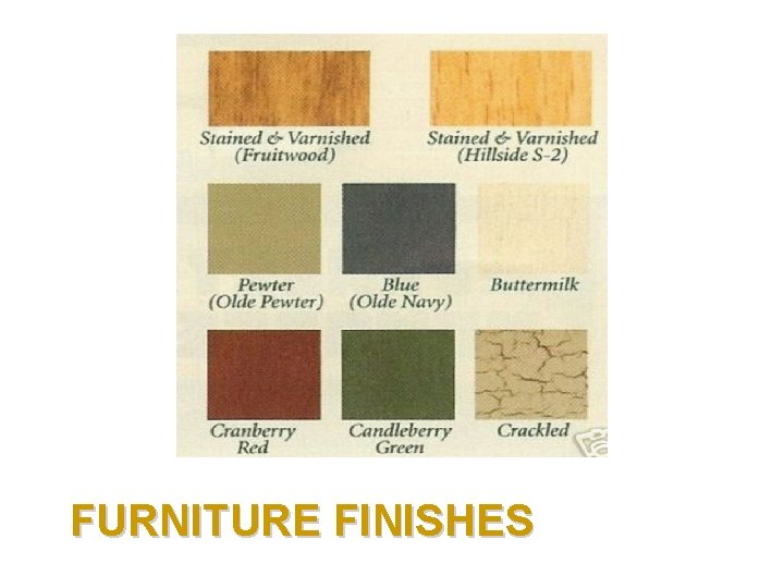 FURNITURE FINISHES 