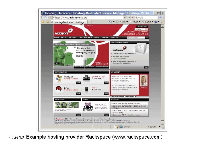 Figure 3. 3 Example hosting provider Rackspace (www. rackspace. com) 