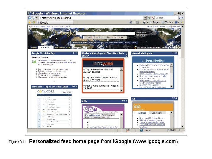 Figure 3. 11 Personalized feed home page from i. Google (www. igoogle. com) 
