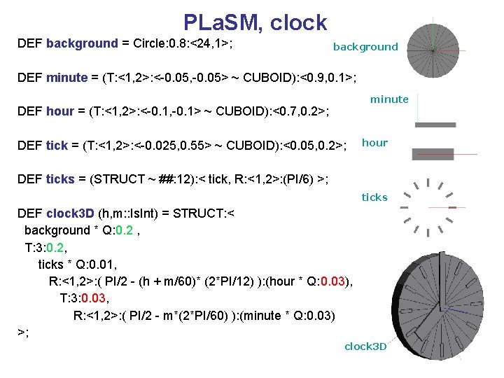 PLa. SM, clock DEF background = Circle: 0. 8: <24, 1>; background DEF minute