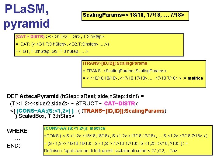 PLa. SM, pyramid Scaling. Params=< 18/18, 17/18, … 7/18> (CAT ~ DISTR) : <