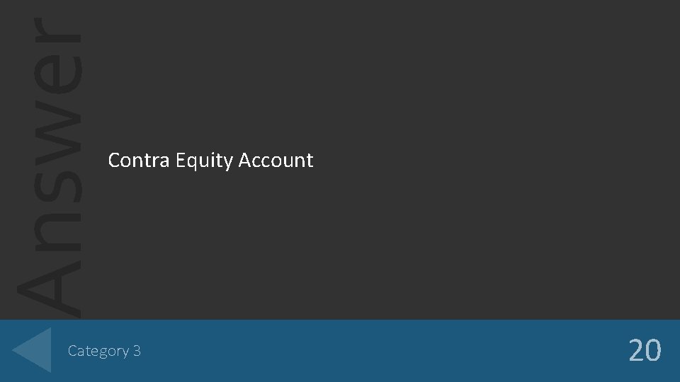 Answer Contra Equity Account Category 3 20 