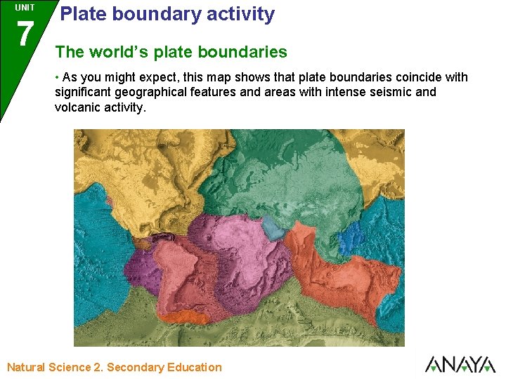 UNIT 7 Plate boundary activity The world’s plate boundaries • As you might expect,