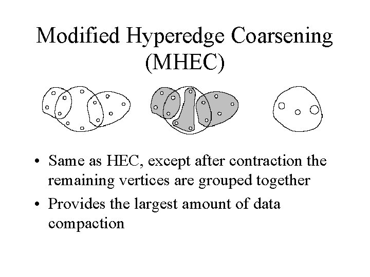 Modified Hyperedge Coarsening (MHEC) • Same as HEC, except after contraction the remaining vertices