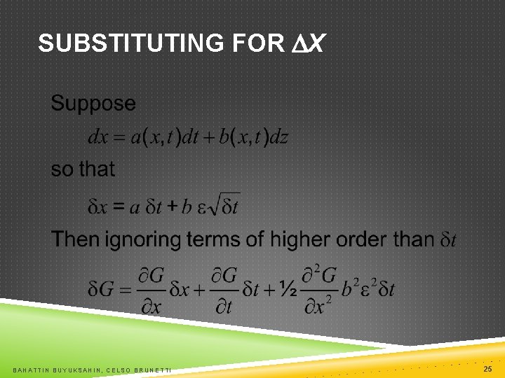 SUBSTITUTING FOR DX BAHATTIN BUYUKSAHIN, CELSO BRUNETTI 25 