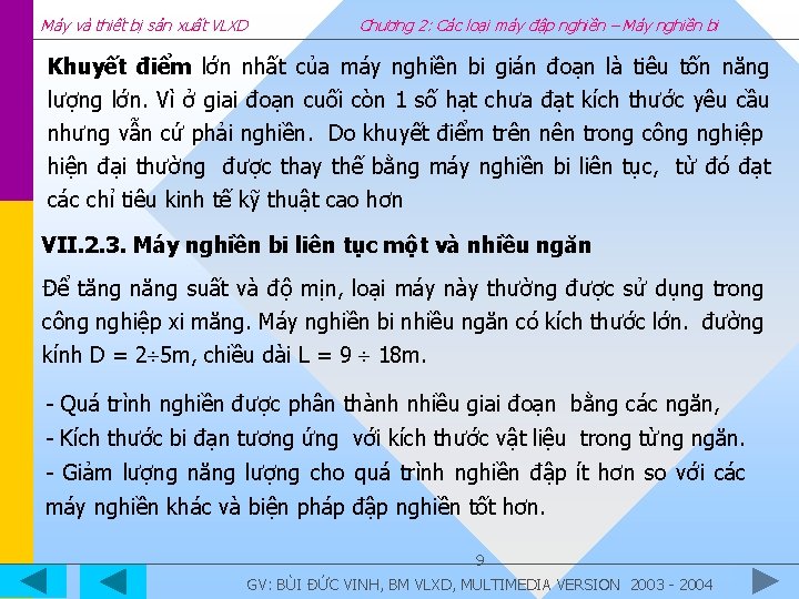 Máy và thiết bị sản xuất VLXD Chương 2: Các loại máy đập nghiền