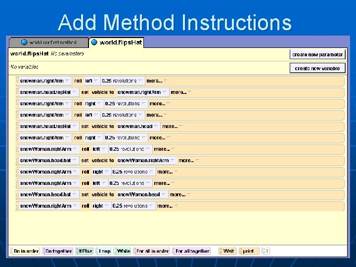 Add Method Instructions Add Method Instructions