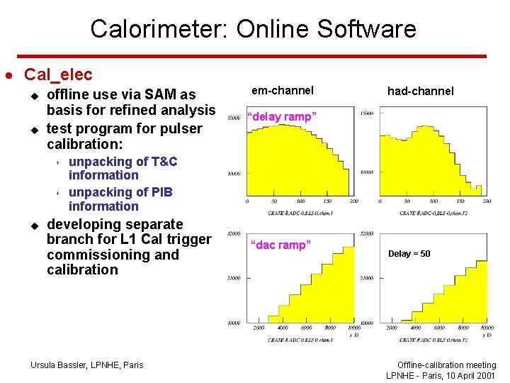 Calorimeter: Online Software · Cal_elec u u offline use via SAM as basis for