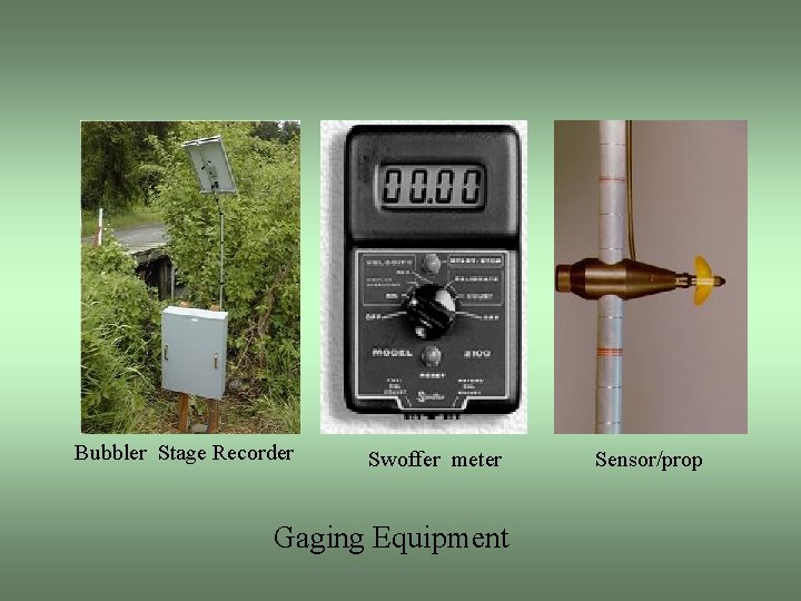 Bubbler Stage Recorder Swoffer meter Gaging Equipment Sensor/prop 