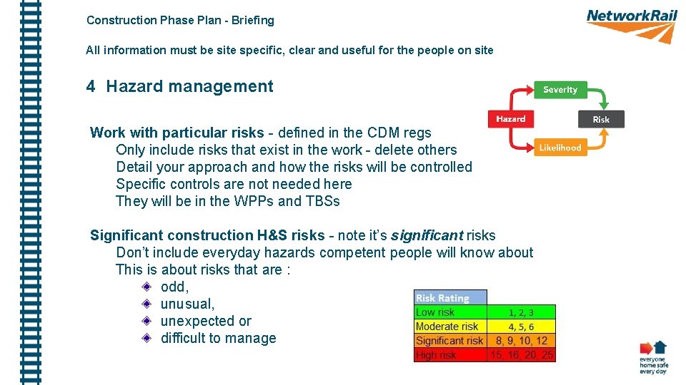 Construction Phase Plan - Briefing All information must be site specific, clear and useful