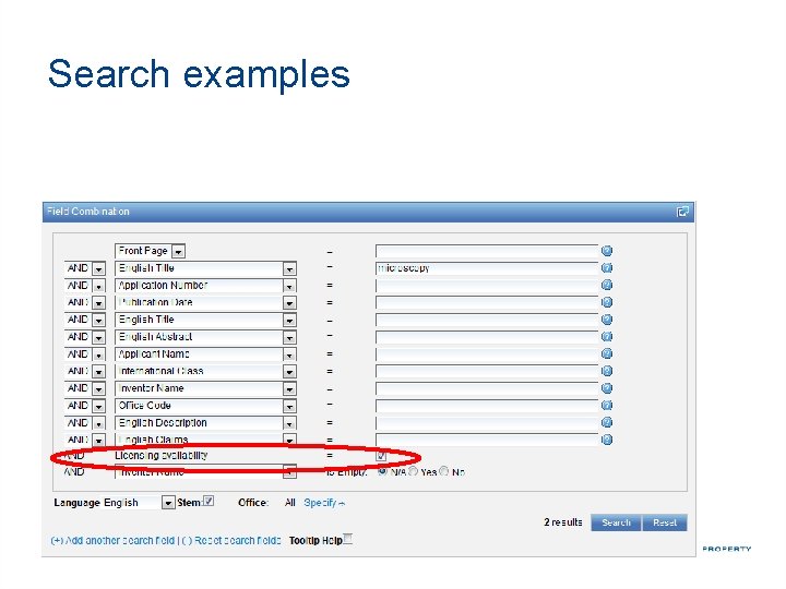 Search examples 