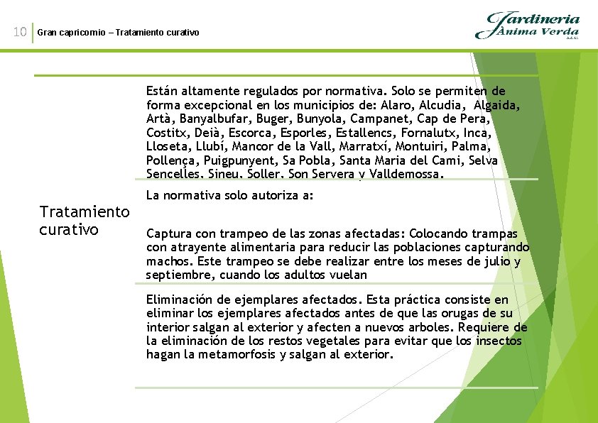 10 Gran capricornio – Tratamiento curativo Están altamente regulados por normativa. Solo se permiten