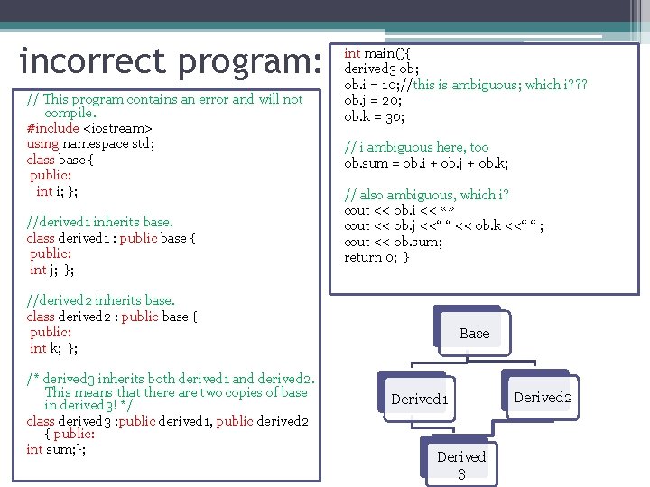 incorrect program: // This program contains an error and will not compile. #include <iostream> incorrect program: // This program contains an error and will not compile. #include <iostream>