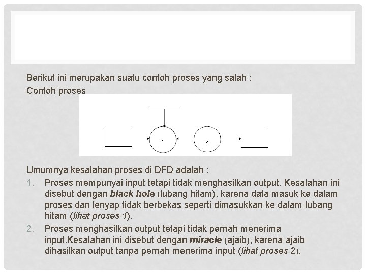 Berikut ini merupakan suatu contoh proses yang salah : Contoh proses Umumnya kesalahan proses