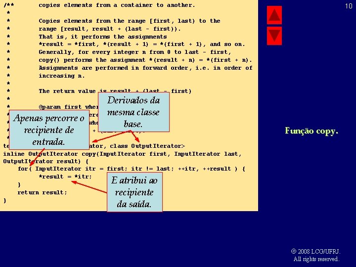 /** copies elements from a container to another. * * Copies elements from the