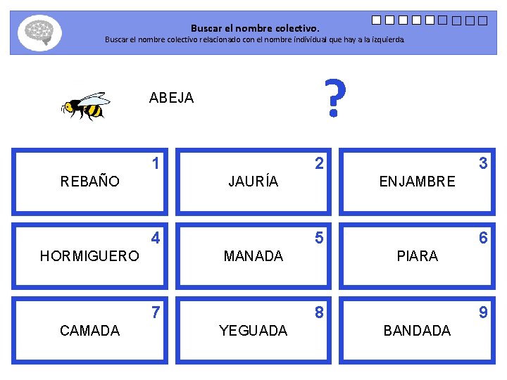 Buscar el nombre colectivo. Buscar el nombre colectivo relacionado con el nombre individual que Buscar el nombre colectivo. Buscar el nombre colectivo relacionado con el nombre individual que