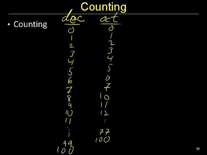 Counting • Counting 34 