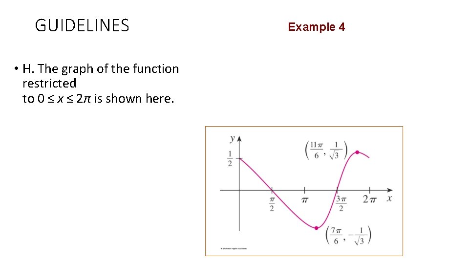GUIDELINES • H. The graph of the function restricted to 0 ≤ x ≤