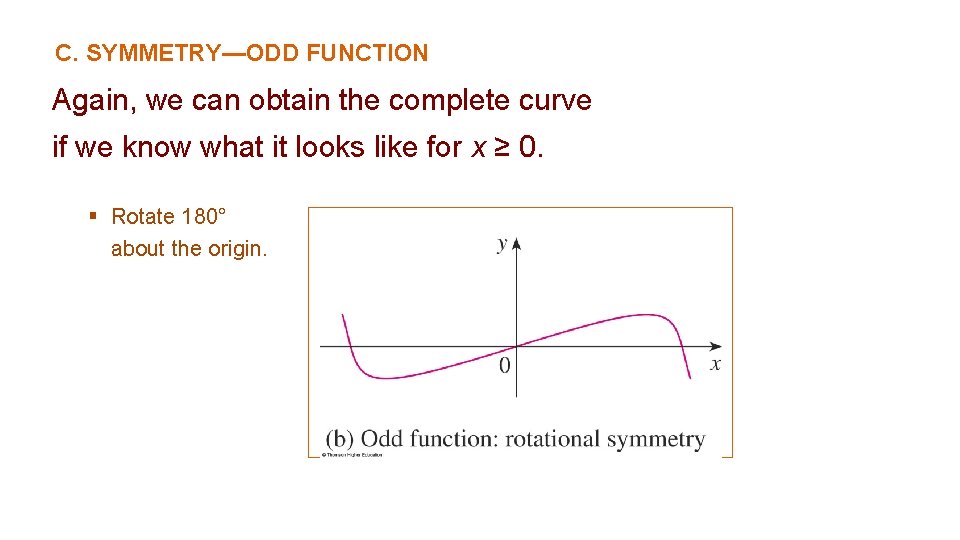 C. SYMMETRY—ODD FUNCTION Again, we can obtain the complete curve if we know what