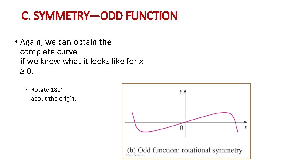 C. SYMMETRY—ODD FUNCTION • Again, we can obtain the complete curve if we know